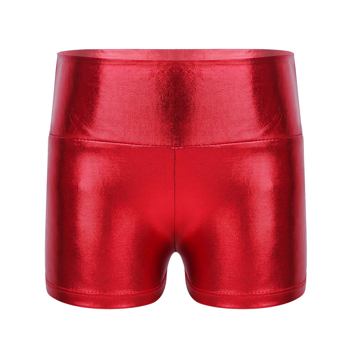 ranrann Pantalones Cortos Deportivos de Danza para Niña Shorts de Charol Metálico Cintura Alta Elástico Bóxer de Baile Yoga Gimnasia Fitness Hot Pants
