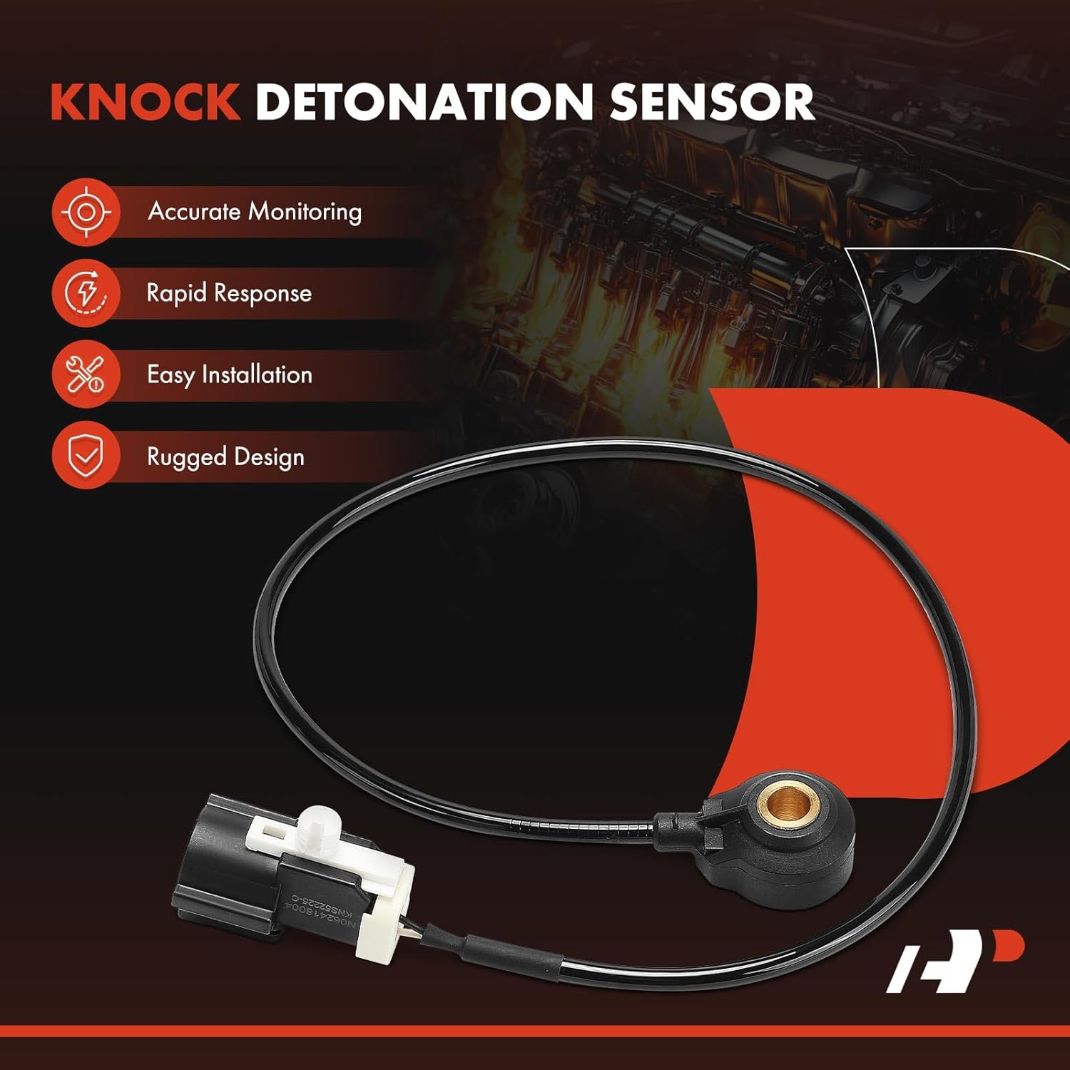 A-Premium Ignition Knock Detonation Sensor Compatible with Ford F-150, F-250, F-250 F-350 Super Duty, E-250 Econoline, E150 E350 Econoline Club Wagon, Expedition & Lincoln Navigator, Town Car