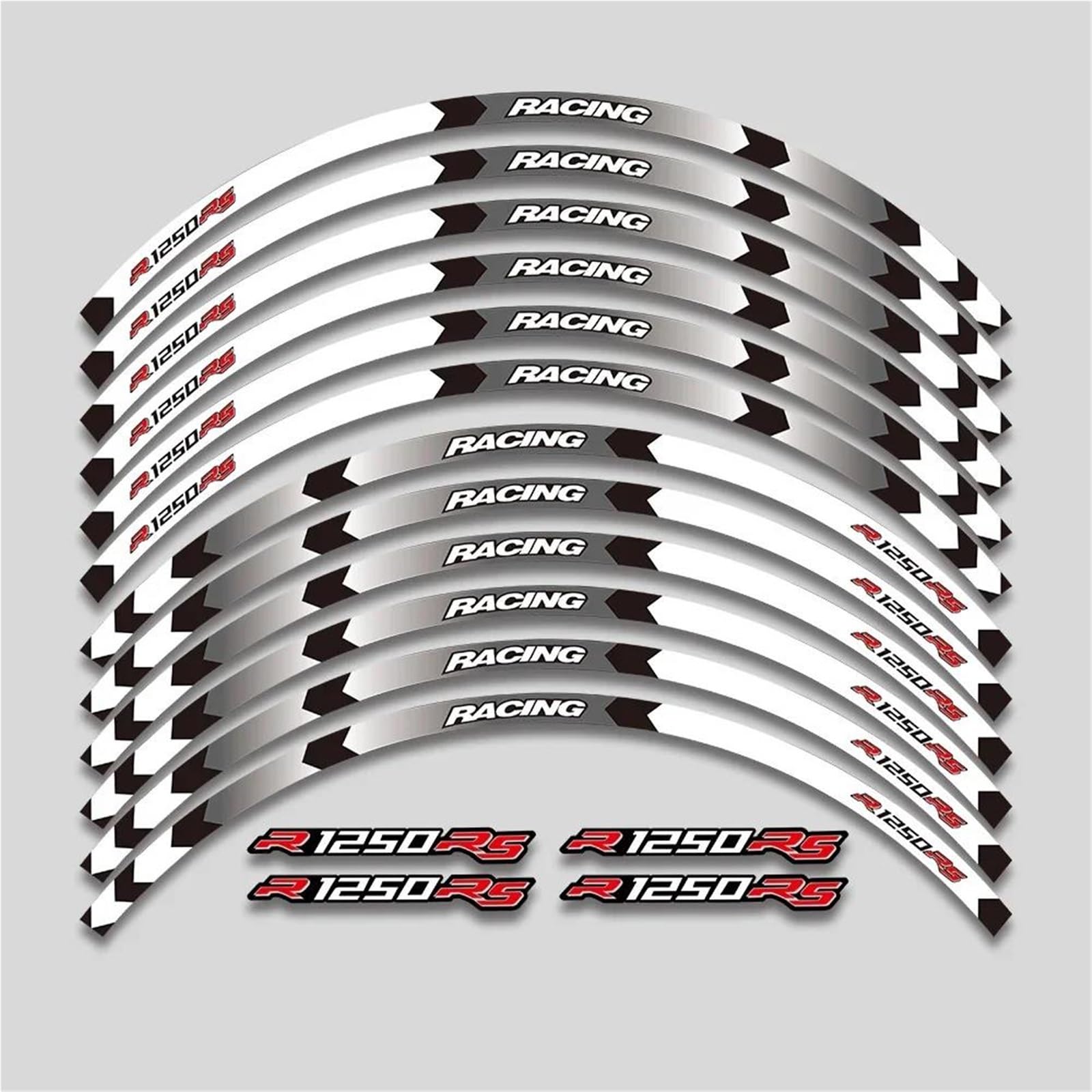 Decorative Stickers Motorcycle Wheel Decals Waterproof Reflective Stickers Rim Stripes for BMW R1250RS R1250rs 1250 RS Hub Sticker(White)
