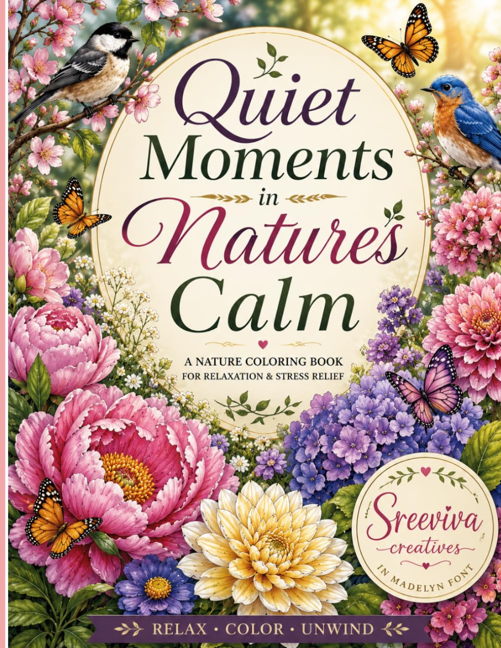 Quiet Moments in Natures Calm - Coloring Book: Coloring book for Elders and Seniors