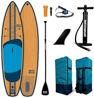 Smith & Muller 11’2 Inflatable Paddle Board Package | Ideal for SUP Beginners & Experts | Includes 3 Part Travel Paddle, Fin, Pump, Repair Kit, Backpack & Leash