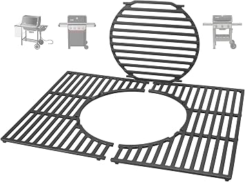 64812 قطع غيار لشبكات طبخ نظام Weber Gourmet BBQ GS4 Spirit II & I Spirit 300 SER، Genesis 1000-5000، Silver B / C، Gold / Platinum, لأجزاء Weber Grill 7638 7639 7527 65906 ، الحديد الزهر