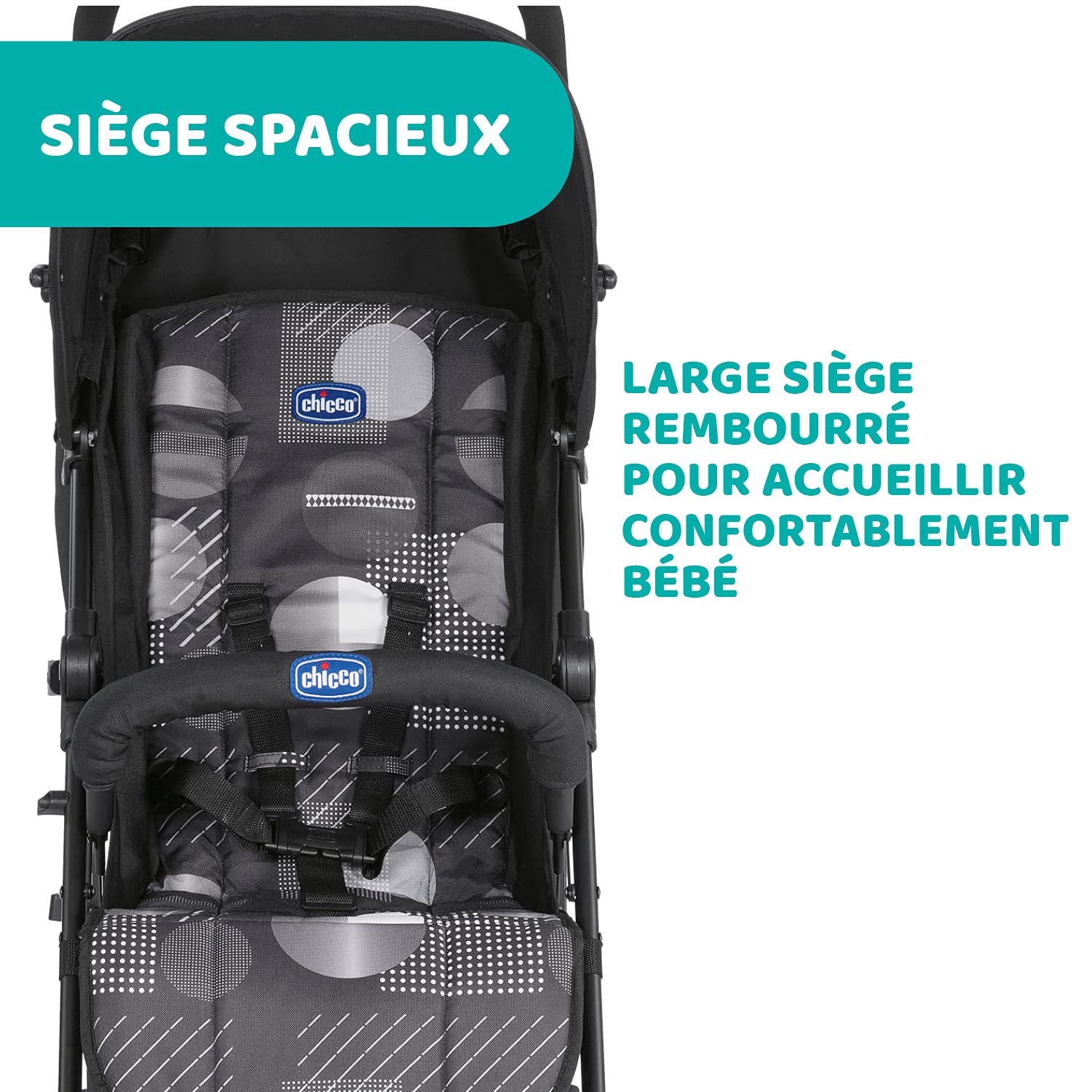 Chicco London Up Poussette Légère et Compacte, Dossier Inclinable avec Arceau de Protection, Pliage Parapluie - de la Naissance à 15 Kg - Matrix - 104 x 46.5 x 83 cm