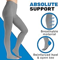 Vista 24 de Absolute Support - Medias de compresión opacas con puntera abierta, firme apoyo, 20-30 mmHg, M