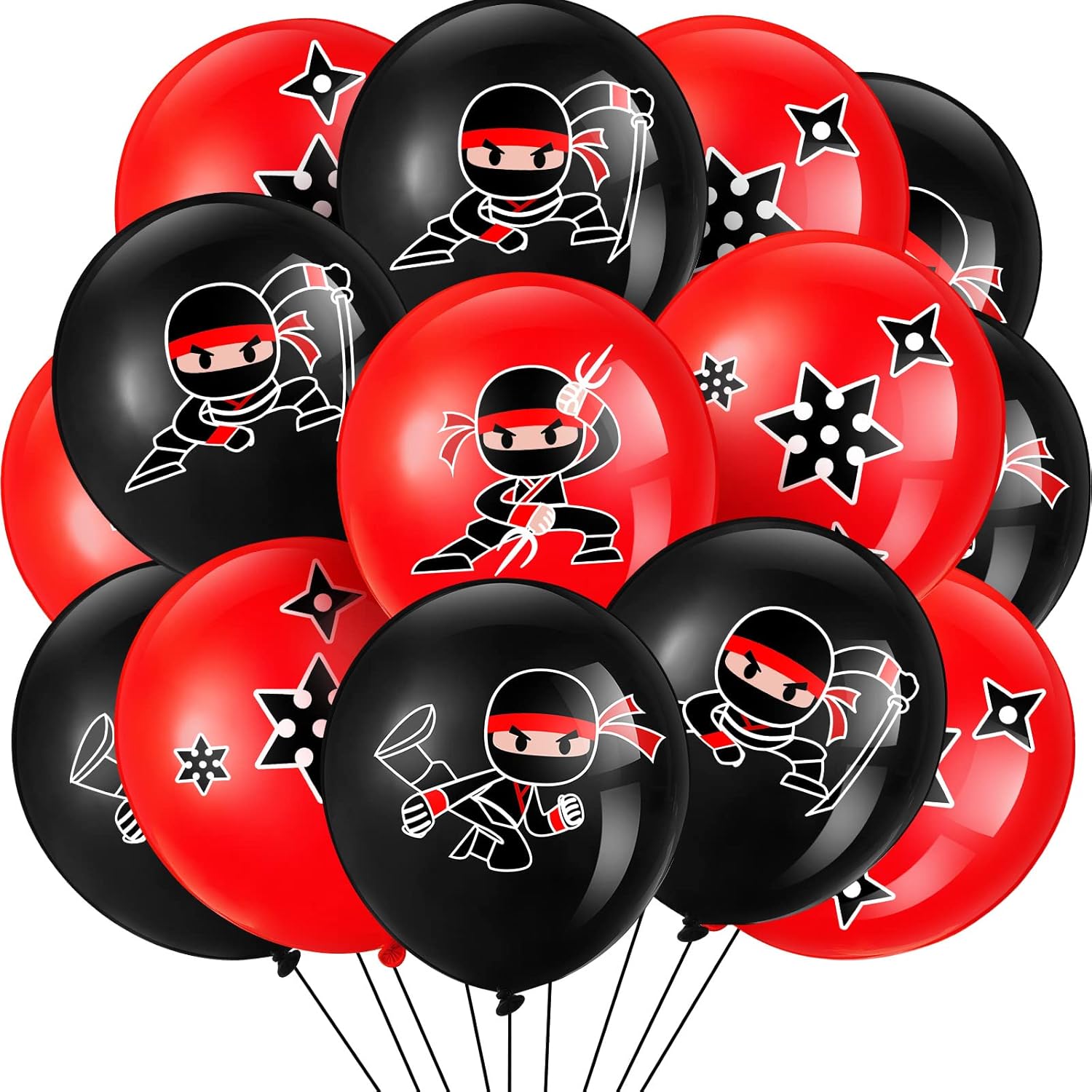 60 Pcs Ninja Balloons for Kids Ninja Birthday Party Favors