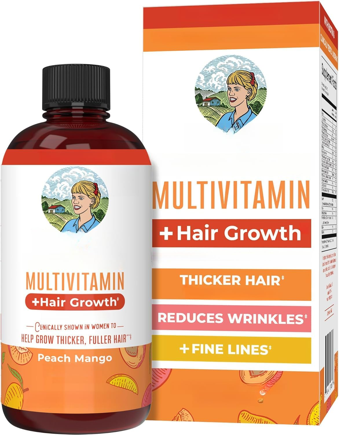 Salute della pelle + Crescita dei capelli (2 bottiglie) | Multivitaminico liquido per le donne Capelli spessi e rughe del viso Cura della pelle Vegan