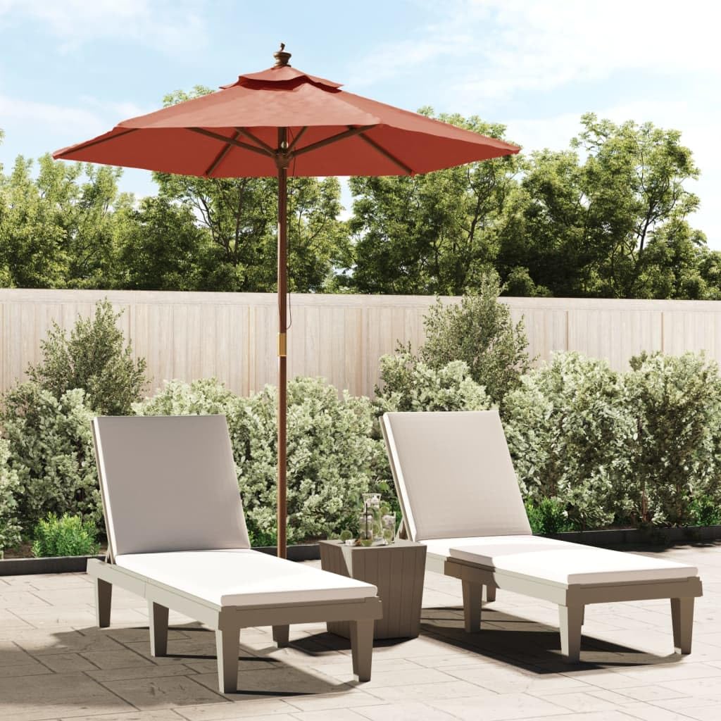 SYDE Ombrellone da patio blu celeste, 196 x 231 cm, con palo in legno
