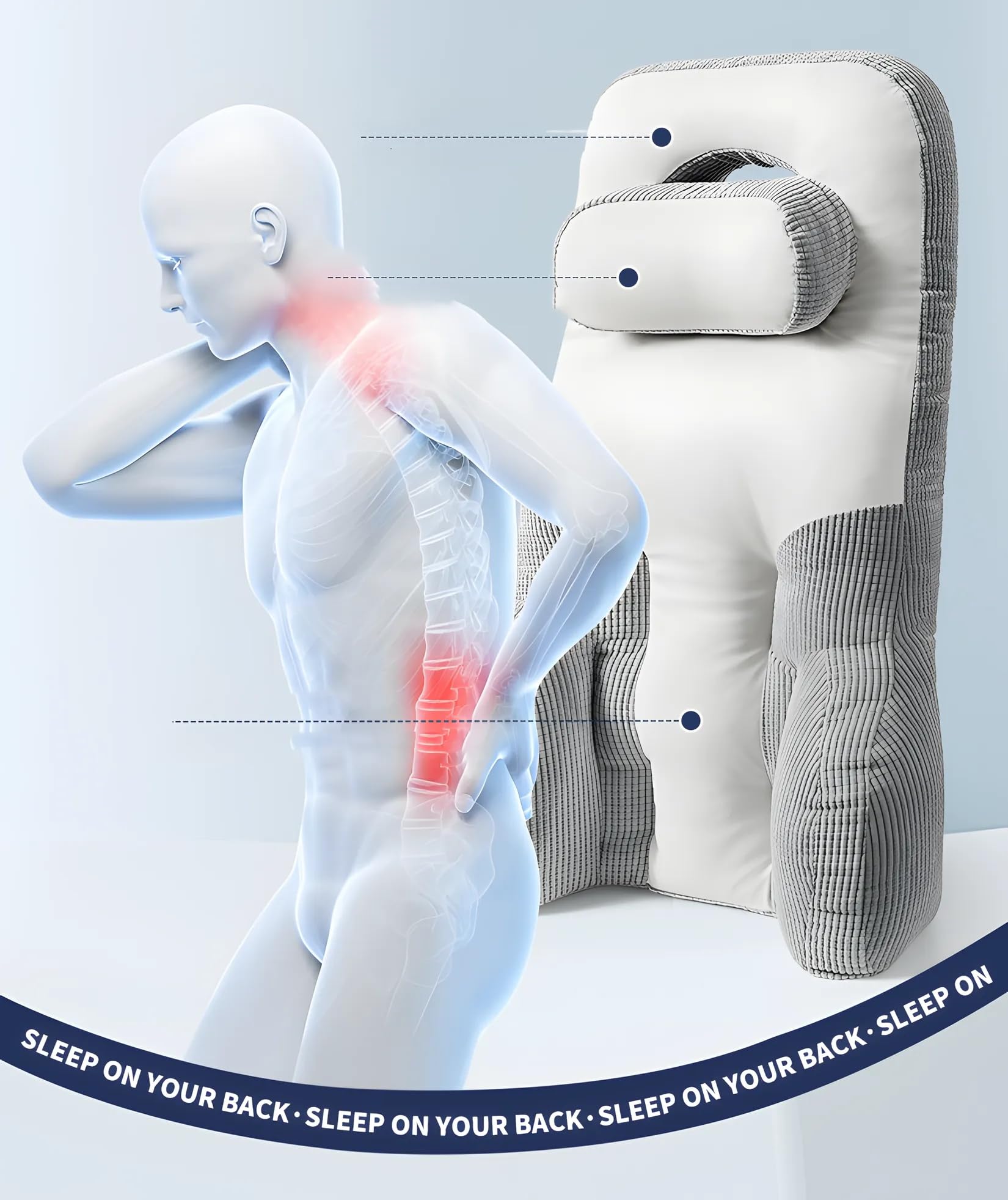 Cojín para Asiento Y Soporte Lumbar Cojín De Silla Oficina, Cojín De Coxis para Silla De Oficina Y Coche, Cojín Lumbar, Cojín Ortopédico para Sentarse Y Almohada para Soporte De Espalda