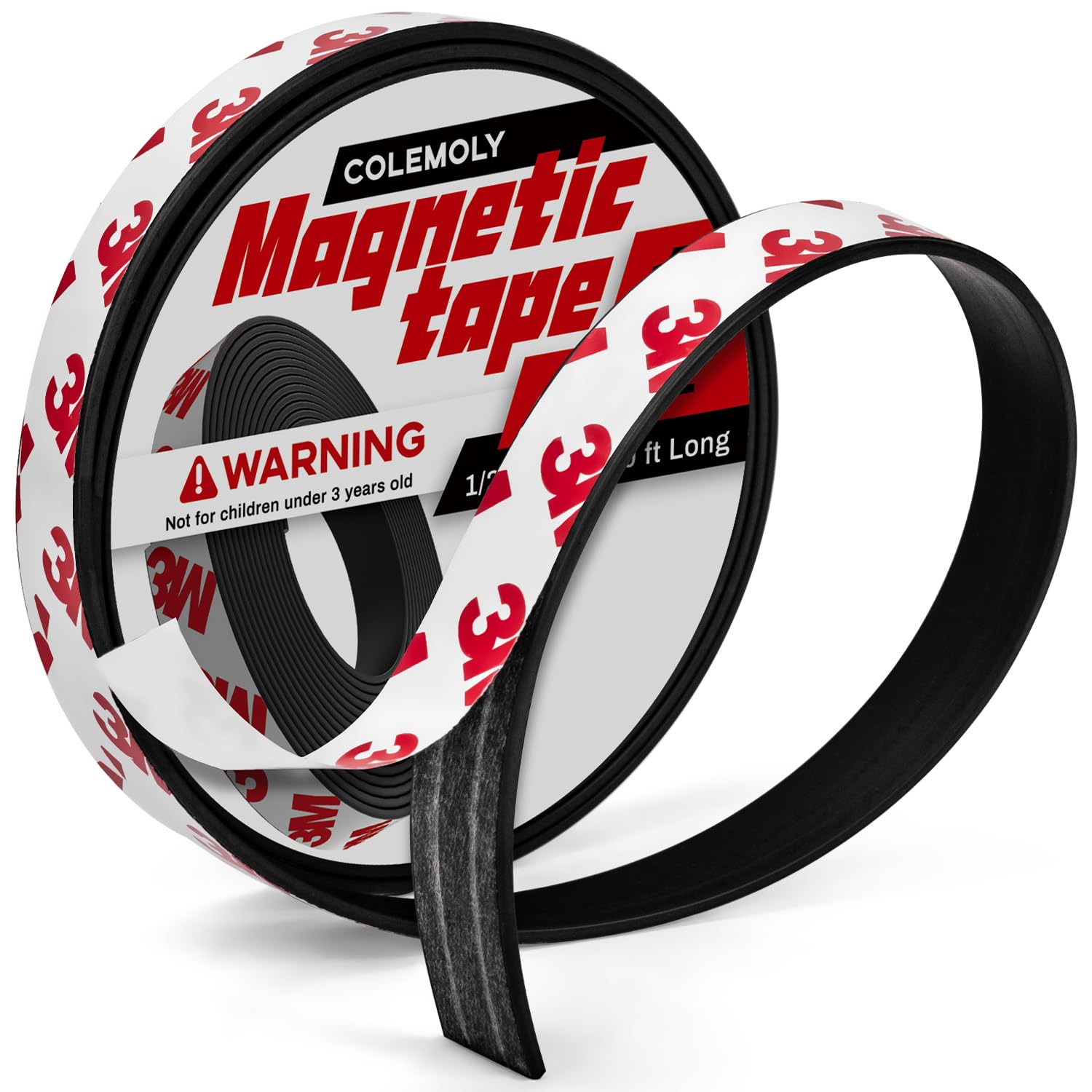 Magnetic Tape with Adhesive Backing Flexible Magnet Strips Multi-Purpose Adhesive Magnetic Strips for Home and Office Use - Easy to Cut and Use (10 Feet x 1/16" Thick x 1/2" Wide)