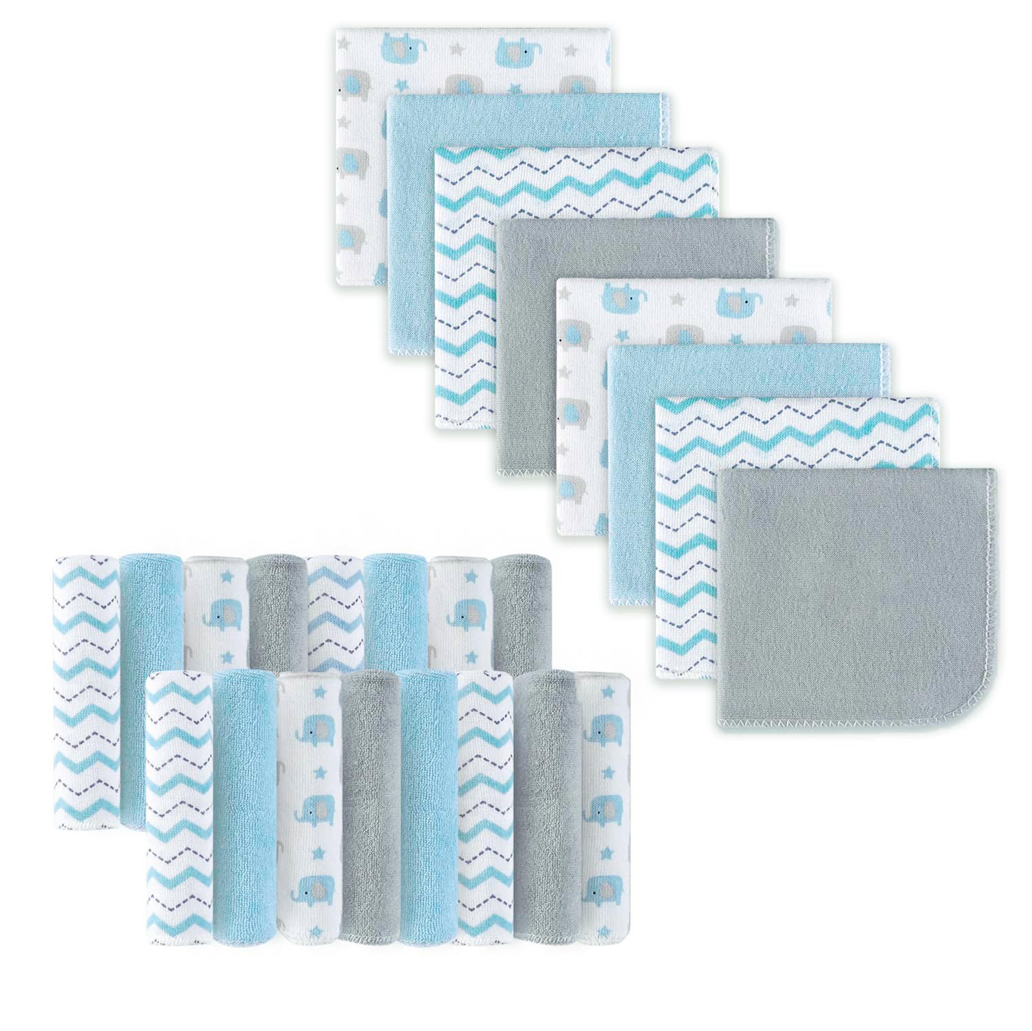 softan Baby Washcloths, 24Pack Baby Wash Cloths Extra Soft & Ultra Absorbent, Baby Towels and Washcloths Face Towels for Unisex Boys Girls Body,