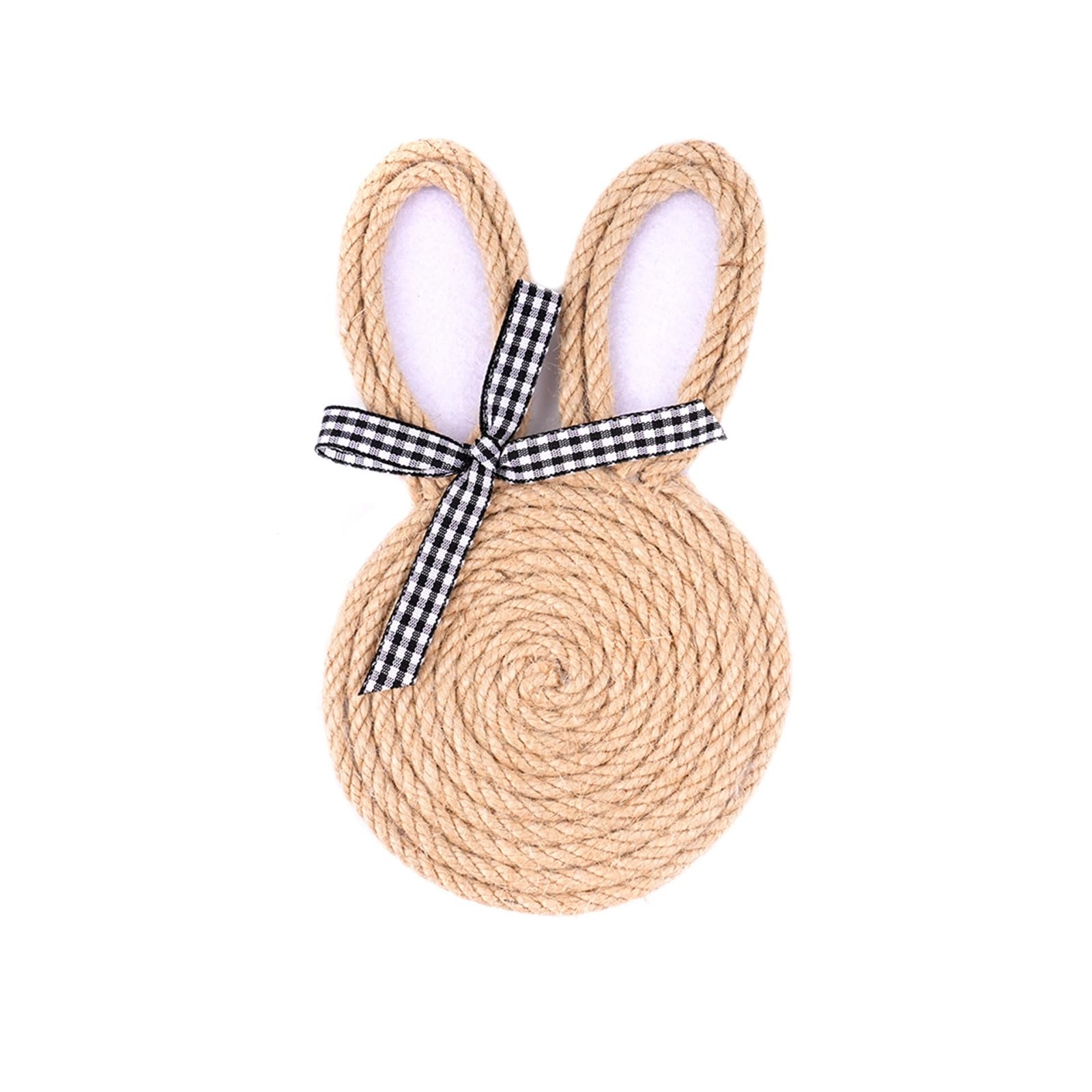Bunnies Themed Drink Coasters Woven Rope Rabbits Shape Placemat for Easter Dining Table Decoration Woven Rope Cup Mats