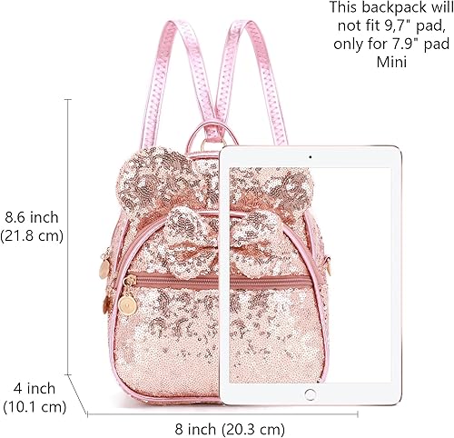 Miniatura 2 de KL928 - Mochila miniatura con diseño de lunares, linda, con nudo ojal, para mujeres y niñas, que se puede usar también como morral o bolso