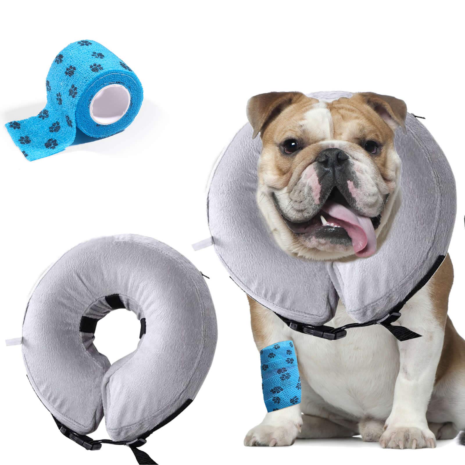 AILITRADE Pet Inflatable Basic Dog Collars for Large Dogs, Comfy Pet Collar Cone for Recovery