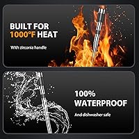 Vista 6 de Termómetro inalámbrico inteligente AI para carne, señal mejorada 10 veces y estabilidad, con sensores de alta precisión, base de pantalla