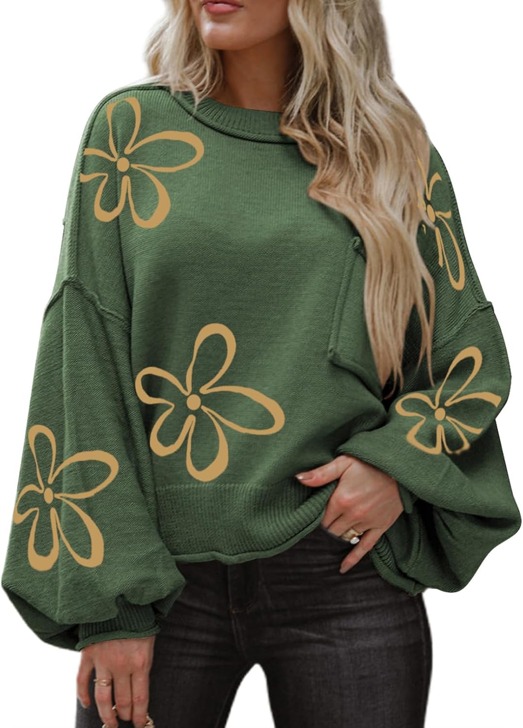 Dokotoo Ribbed Hem Knit Pullover Sweater