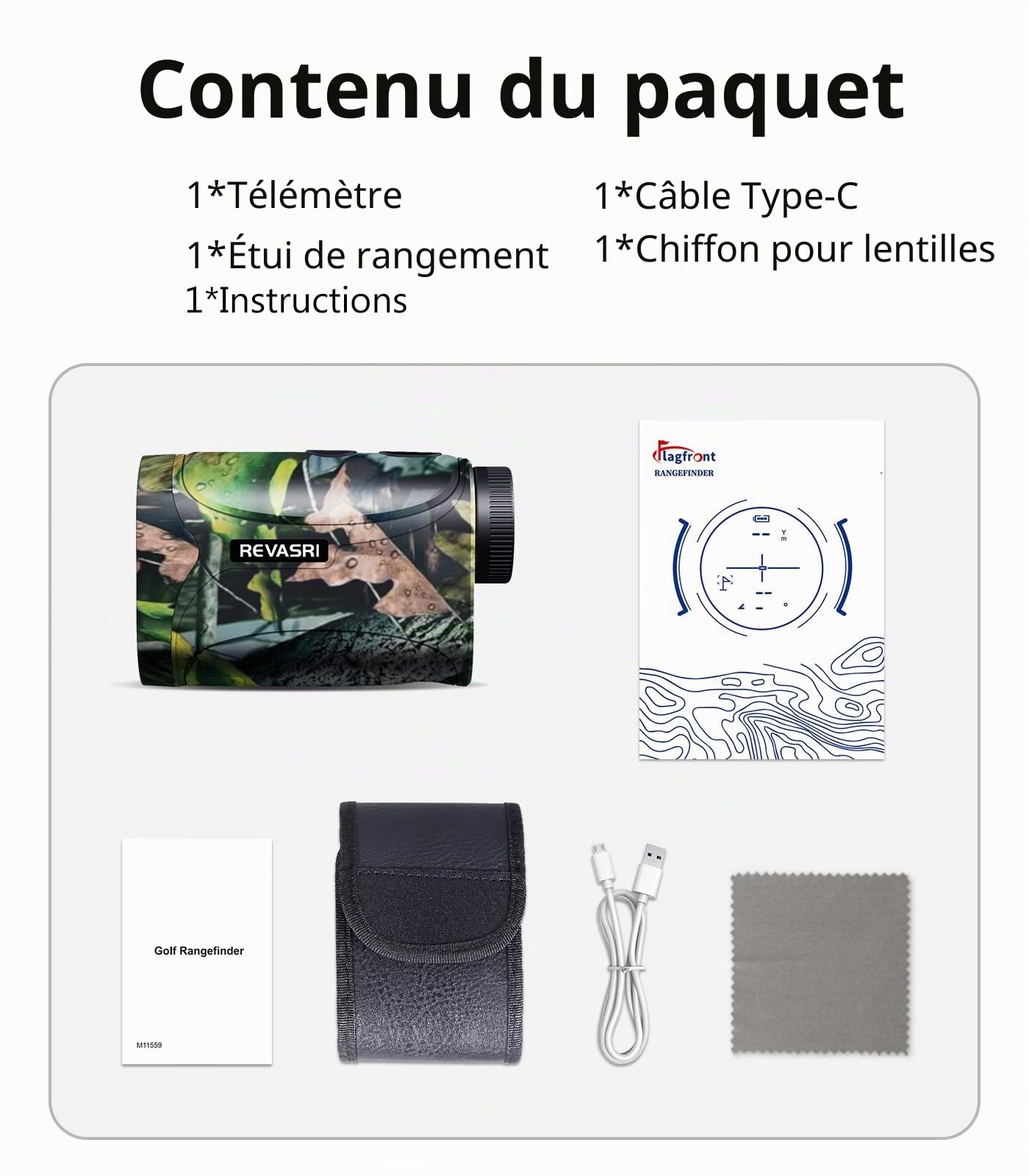 REVASRI Télémètre de chasse | Mesure de la portée 1200 Y, grossissement 6x | Vitesse, précision, angle, droit, hauteur, télémètre multifonction horizontal pour chasseurs