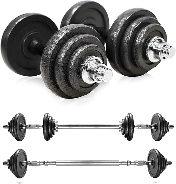 AJUMKER Adjustable Dumbbells Barbell Set 20KG Fitness Barbell Set,Weight Lifting Weight Set Strength Equipment Free Weights Dumbbell Indoor Workout Weight Set with Storage Box (UK Stock)
