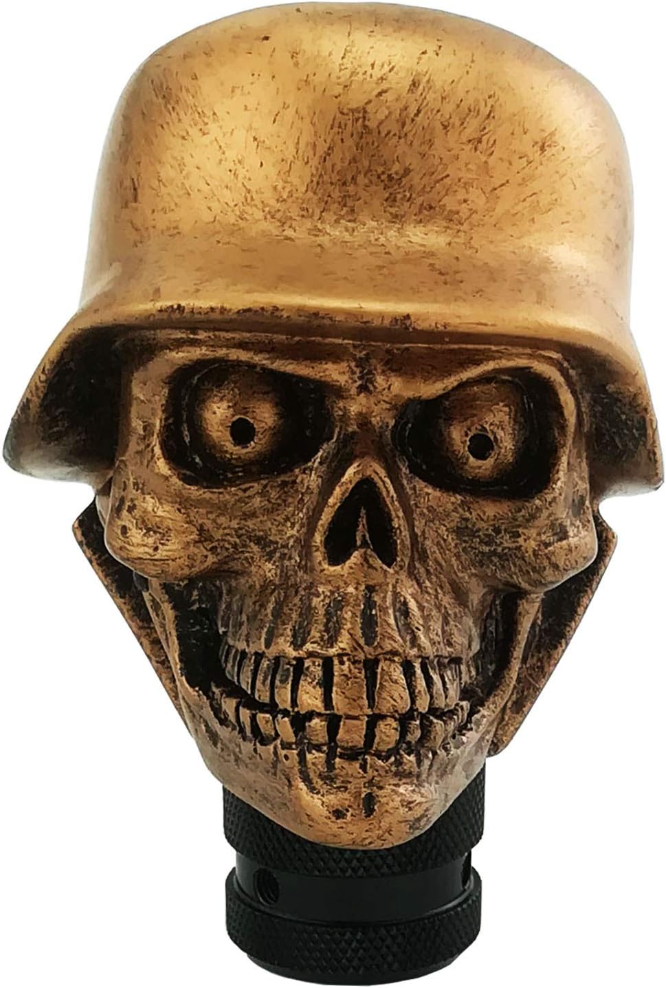 Shifting Lever Knob Skull Manual Shift Knobs Gear Shifter Handle with Soldier Hat Fit Automatic Cars (Copper)