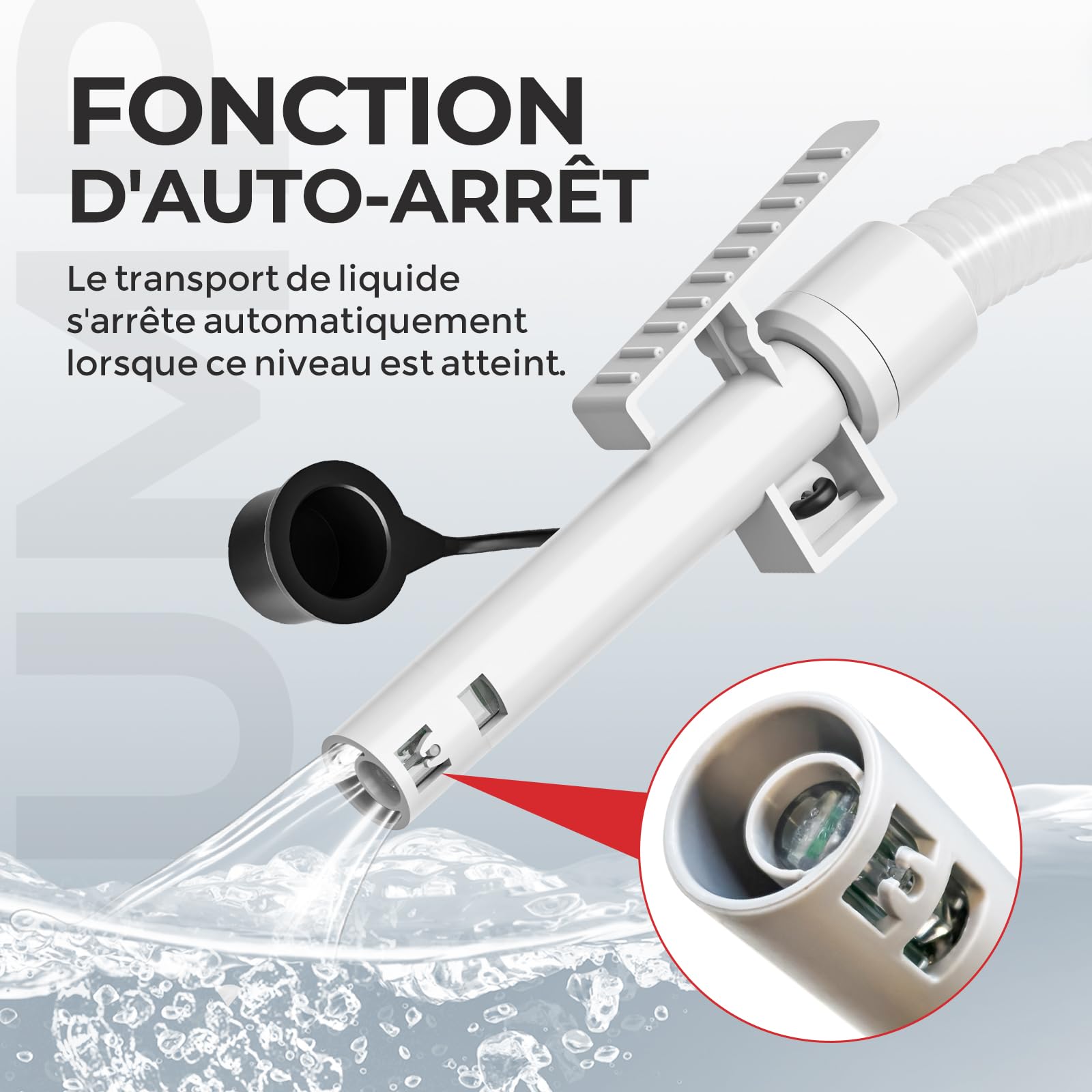 Pompe de transfert de carburant avec capteur d'arrêt automatique Noire | Pompe Diesel Pompe à essence à piles, Pompe de transfert de liquide rechargeable pour essence, diesel et huile