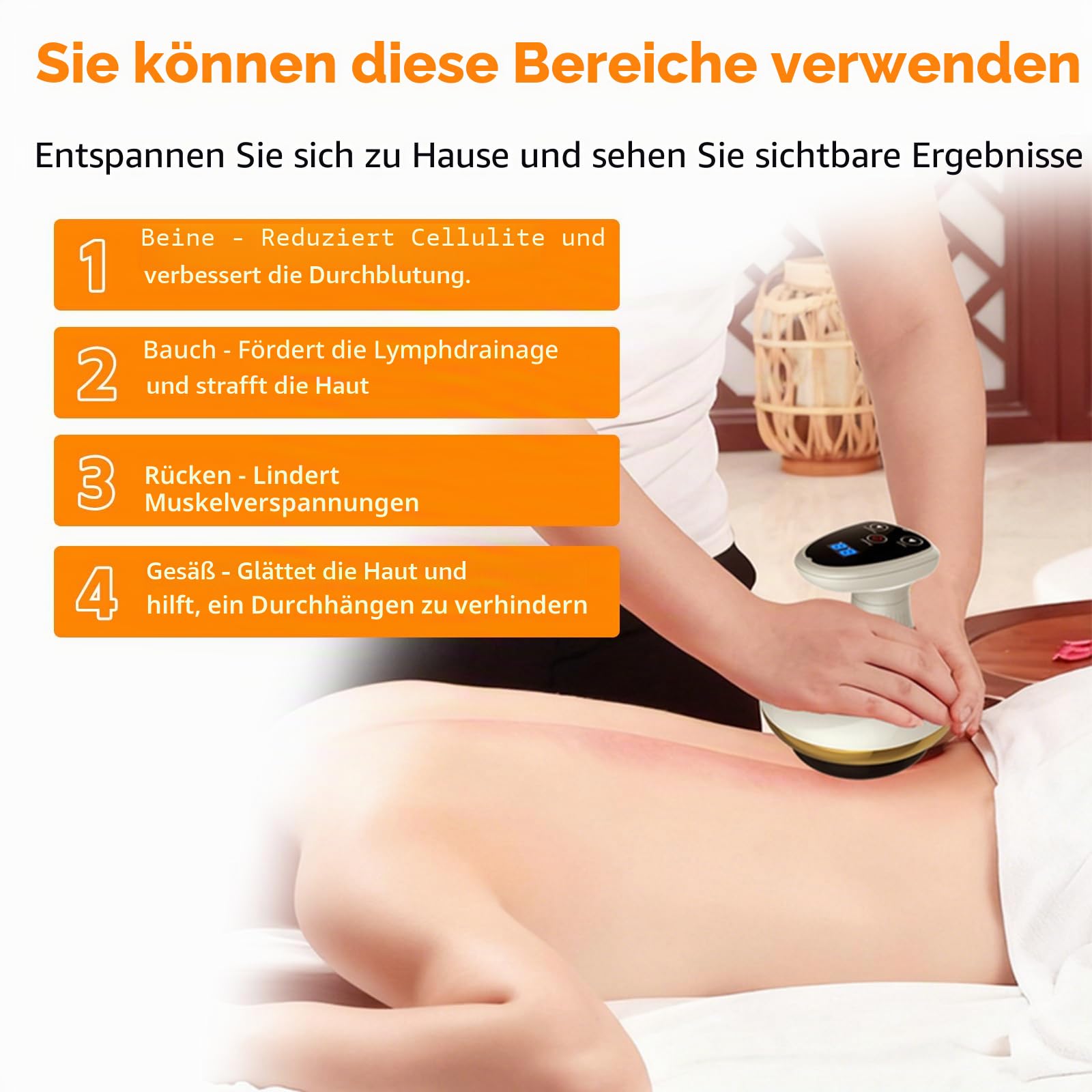Cellulite Massagegerät, 4-in-1 Elektrischer GuaSha Massager mit 9 Stufen | Vakuum-Schröpftherapie, Wärmetherapie, Wiederaufladbar, Schröpfgerät Elektrisch zur Hautstraffung & Durchblutung