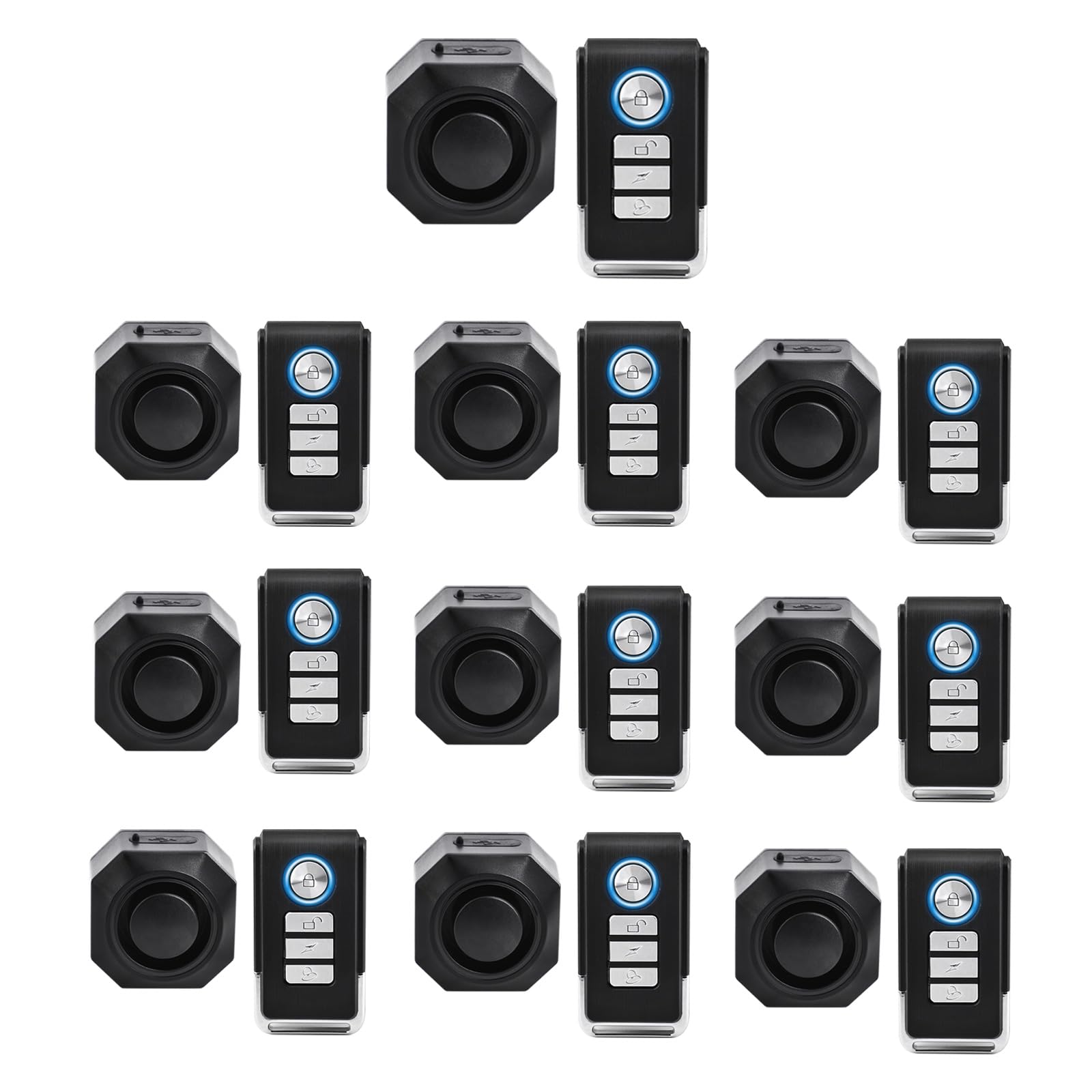 Bike Alarm, Anti-Theft Alarm,USUPERINK Bike Alarm with Remote&USB Rechargeable,110dB Anti-Theft Security, 3 Volumes and Sensitivity Adjustable,IP54 Waterproof 10PK