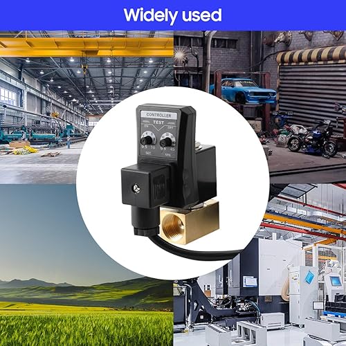 Miniatura 5 de Válvula de drenaje de condensado cronometrada automática ECUTEE 12" AC 110V 2 vías Válvula de drenaje comprimido de aire comprimido electrónico
