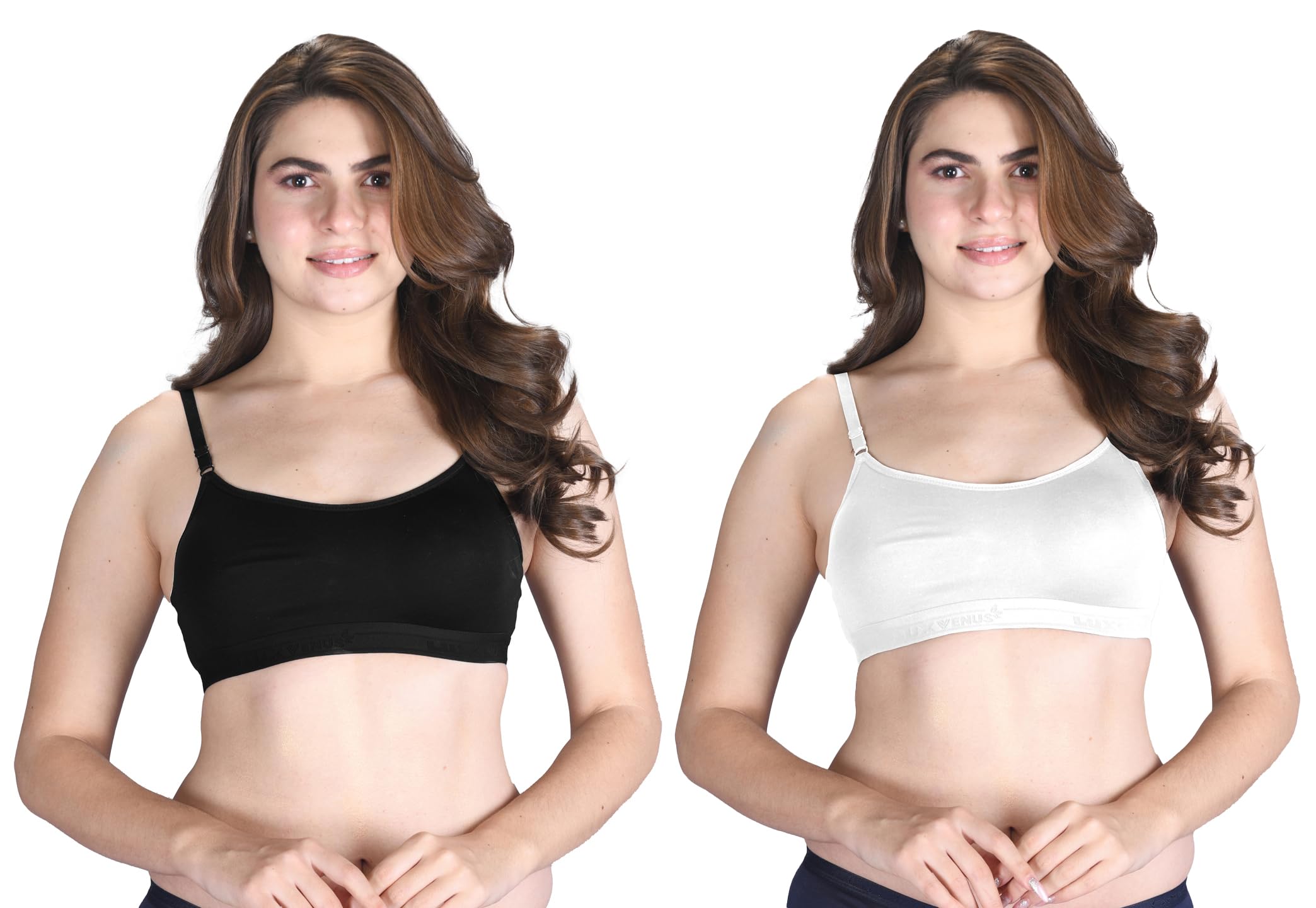 Venus Wire Free Slip on Moulded Sports Bra with Adjustable Strap-image-49