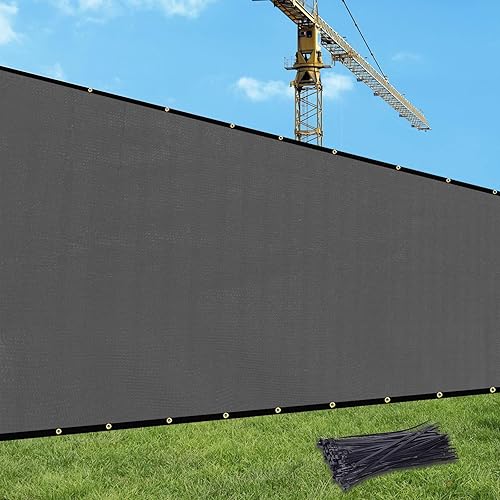 UPGRADE Fence Privacy Screen 4' x 50' Fence Commercial Shade Cover with Brass Grommets Heavy Duty Perfect for Outdoor Back Yard-Dark Grey, Customizable