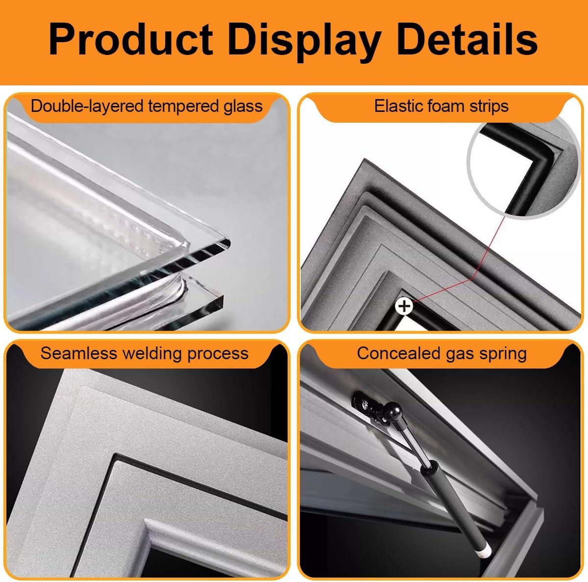 Skylight Window for roof，Underground Lighting Well Window with Double Tempered Glass and Aluminum Alloy Frame, for Attic Sun Room Stairway Garage(L*W 60 * 50cm/23.6 * 19.7in)