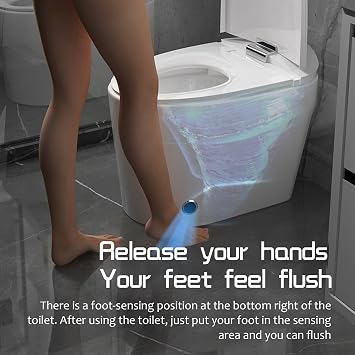 Modern Smart Toilet for Bathroom One Piece Toilet Intelligent Toilet Silent and Throat Toilet Cover Auto & Foot Induction Flush