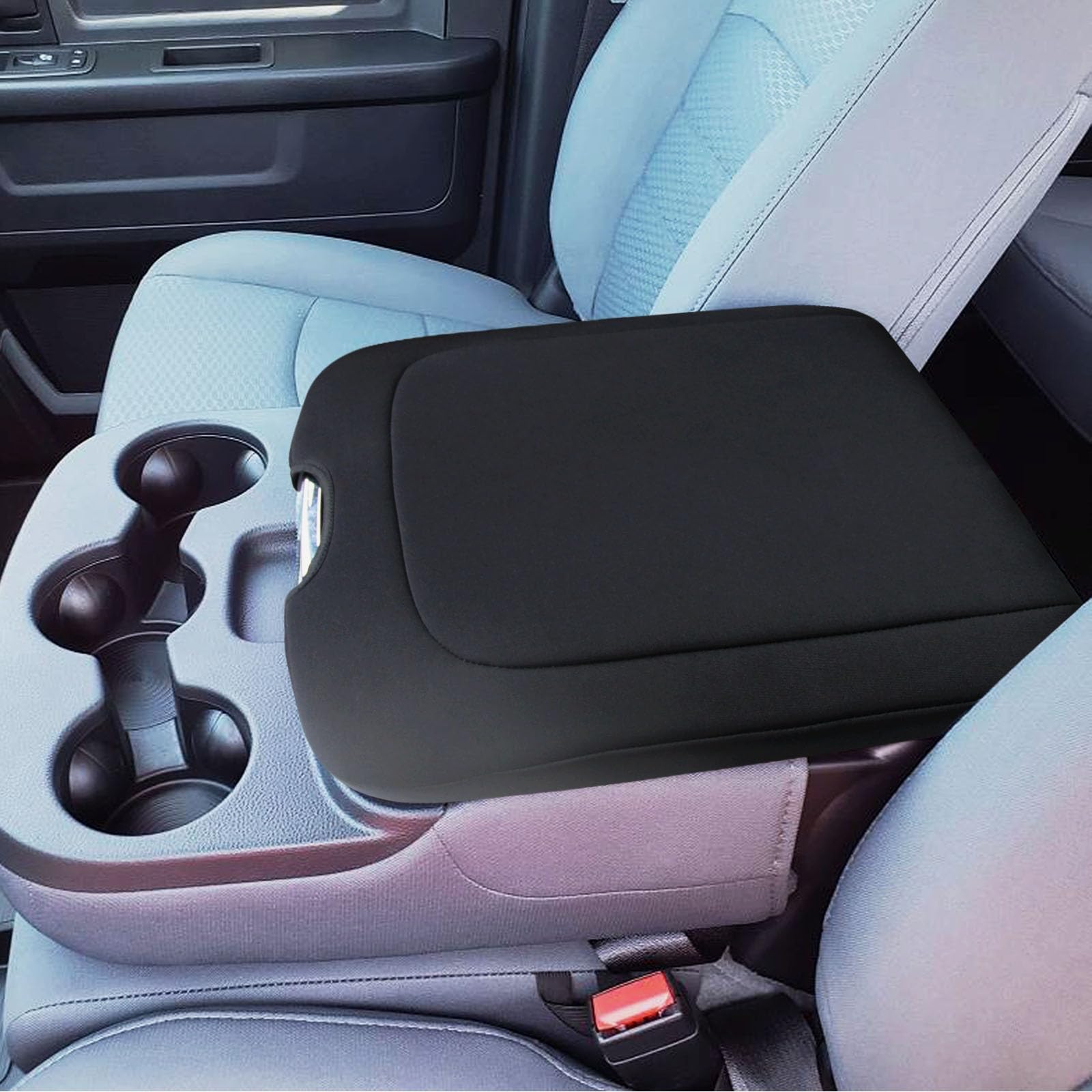 Zxiaochun Center Console Cover Compatible with 2013-2018 Dodge Ram 1500/2500/3500 and 2013-2024 Ram 1500/2500/3500 Classic Models, Armrest Lid Soft