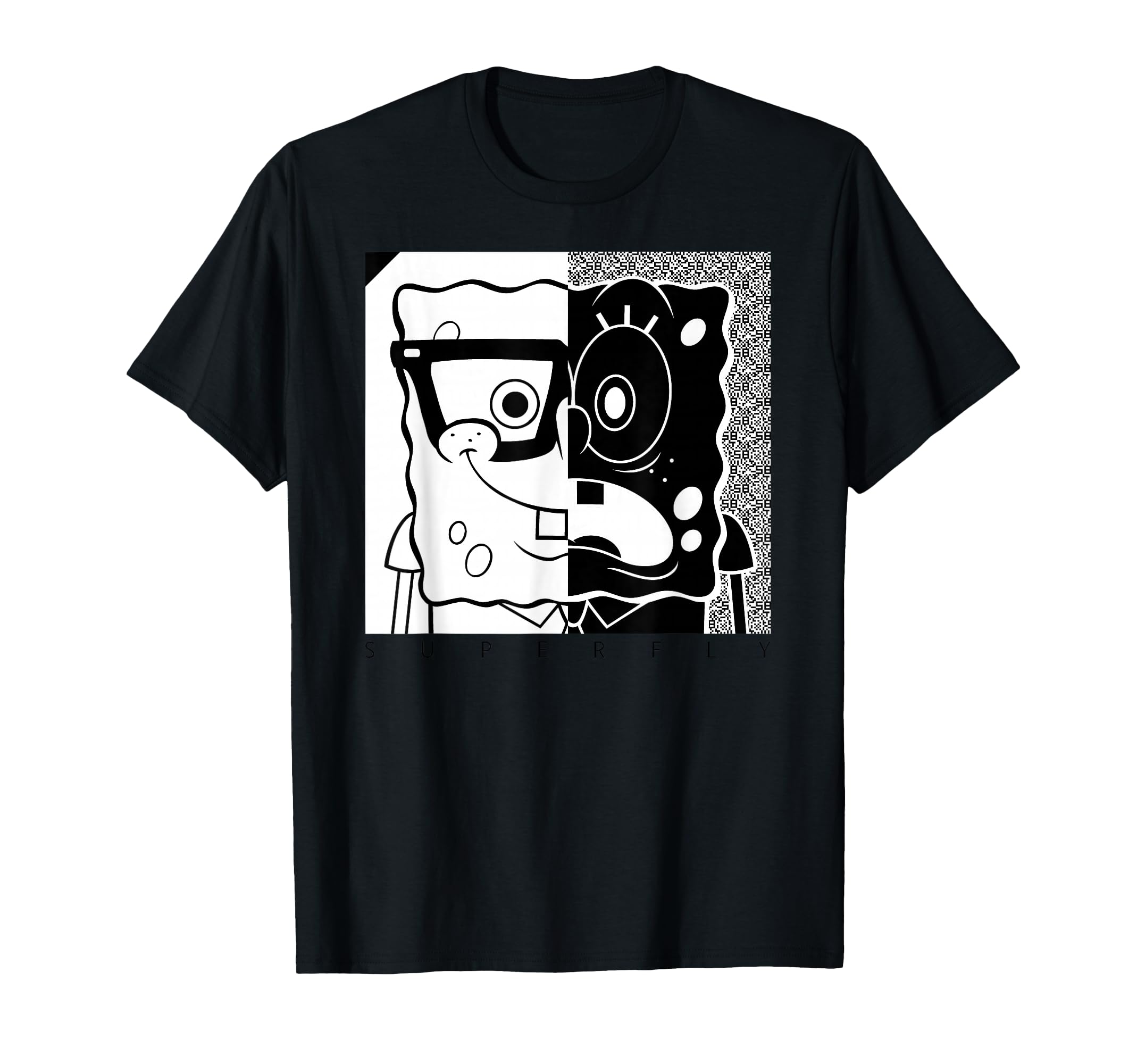 Spongebob Squarepants - Superfly Black and White T-Shirt