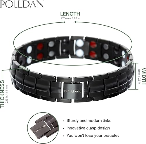 Miniatura 3 de Polldan Pulsera magnética para hombres y mujeres  Terapia de medicina alternativa para la presión arterial, pérdida de peso, alivio del dolor,