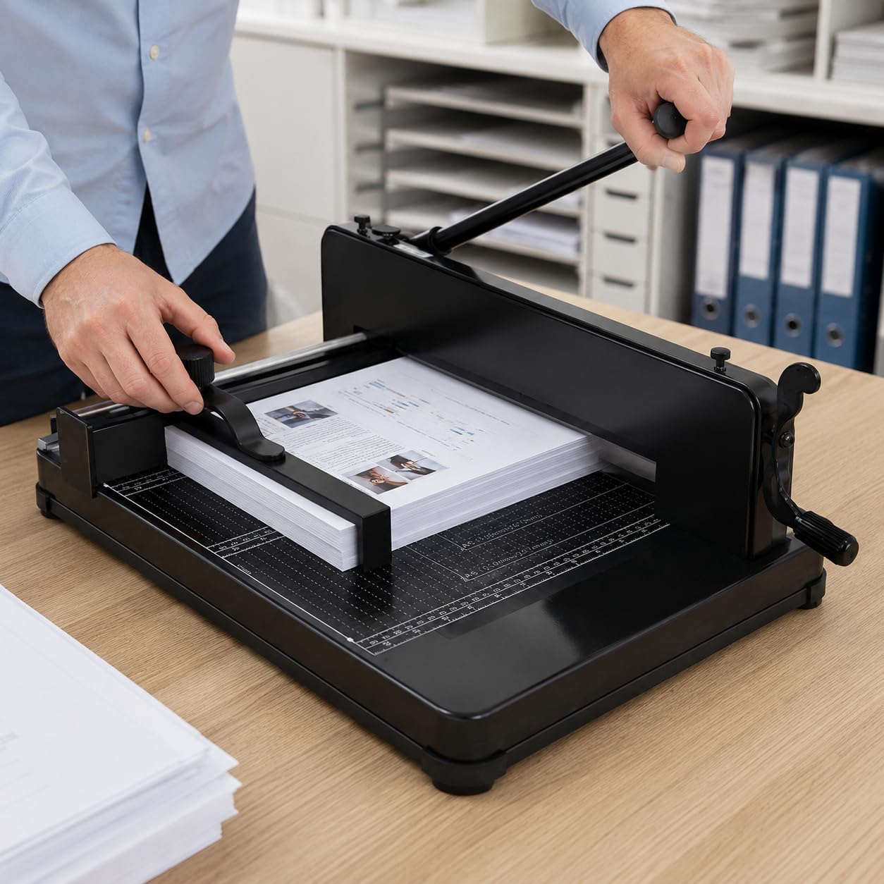 Guillotina de papel resistente de 12 pulgadas, capacidad de 400 hojas