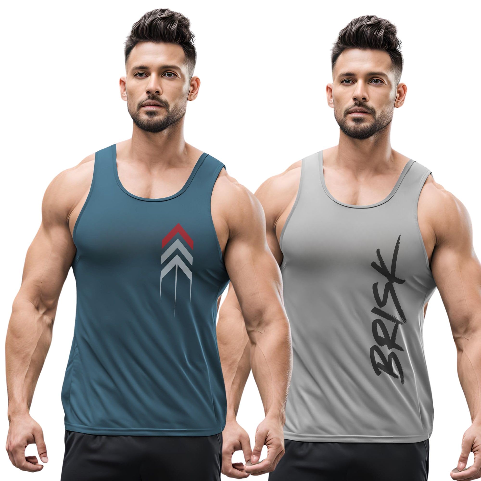 3colors Pack of 2 Men's 3Colours RGB Sleeveless Gym Vest NCUT Combo- Lightweight Muscle Vest for Fitness, Workout, and Training-NCUT-picture-28