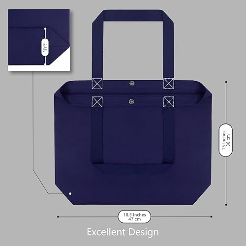 Miniatura 5 de TOPDesign 2  6  Paquete de 12 bolsas de lona con cierre magnético, bolsas de compras reutilizables para comestibles, bricolaje tus diseños creativos