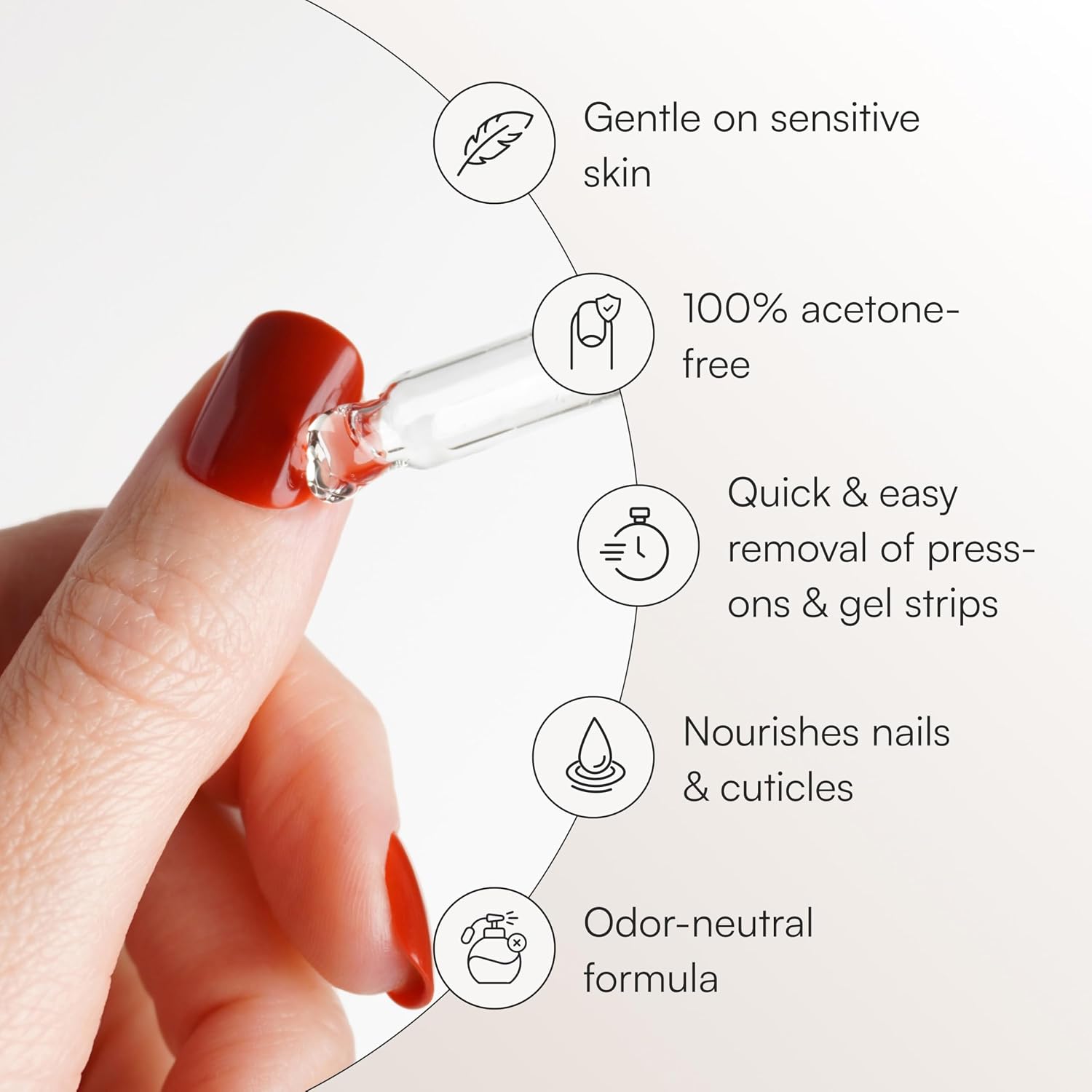 DOONAILS Professional Nail Polish Remover – Fast & Gentle Acetone-Free Remover for Press On Nails, Nail Glue & Gel Nail Strips, Easy Removal, 1 fl oz