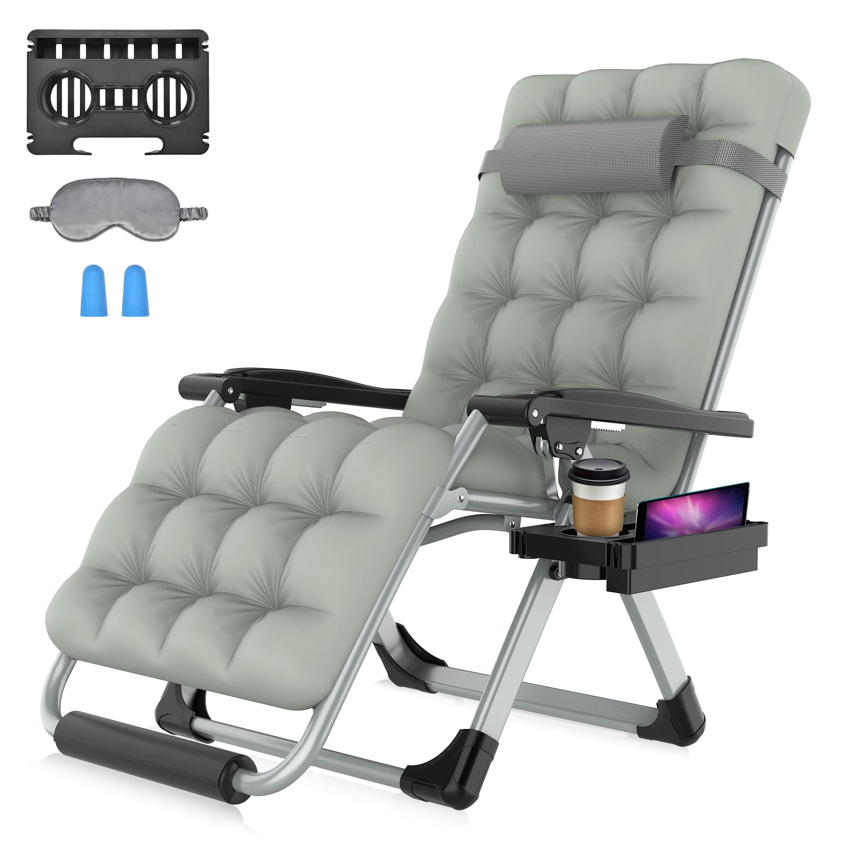 Suteck Zero Gravity Chair, 29In XL Reclining Lounge Chair w/Removable