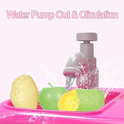 Miniatura 5 de Juego de cocina para niñas, juego de cocina para niños de 3 a 5, 46 piezas de accesorios de cocina de juguete para niños y niñas, juguetes de cocina