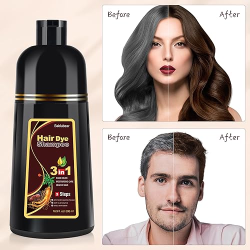 Miniatura 9 de MEIDU - Champú de tinte para cabello negro para canas, champú semipermanente para cabello para mujeres y hombres, ingredientes de hierbas, cobertura