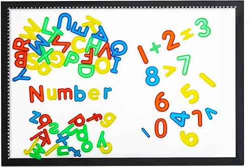 Miniatura 5 de 66 piezas de letras y números translúcidos - Juguetes de mesa ligeros, manipuladores y accesorios para un aprendizaje mejorado y diversión