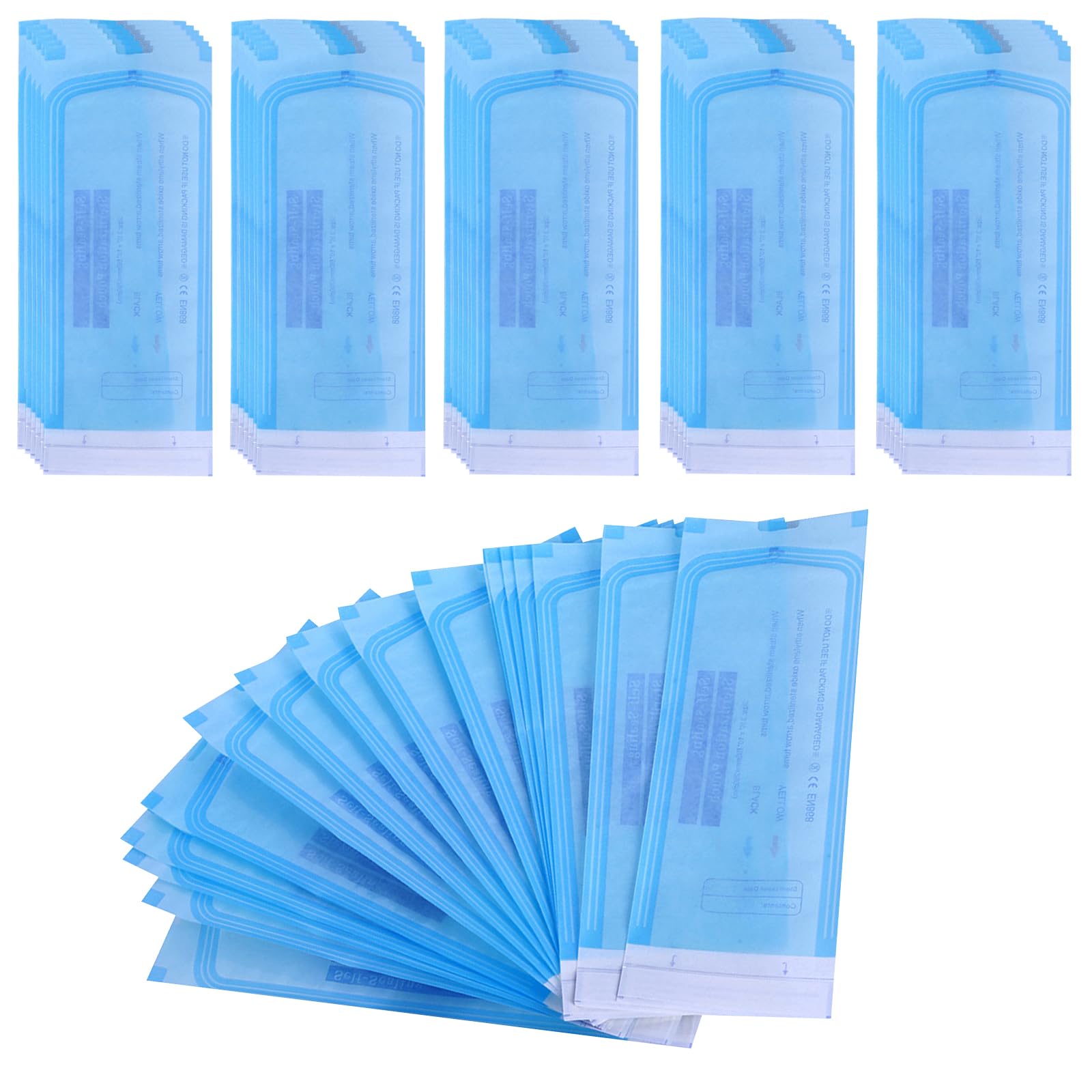 Lot de 200 sachets de stérilisation auto-scellants : 135mm*280mm Sachets de stérilisation à usage unique, sachets de stérilisation pour dentiste, sachets de stérilisation, sachets de