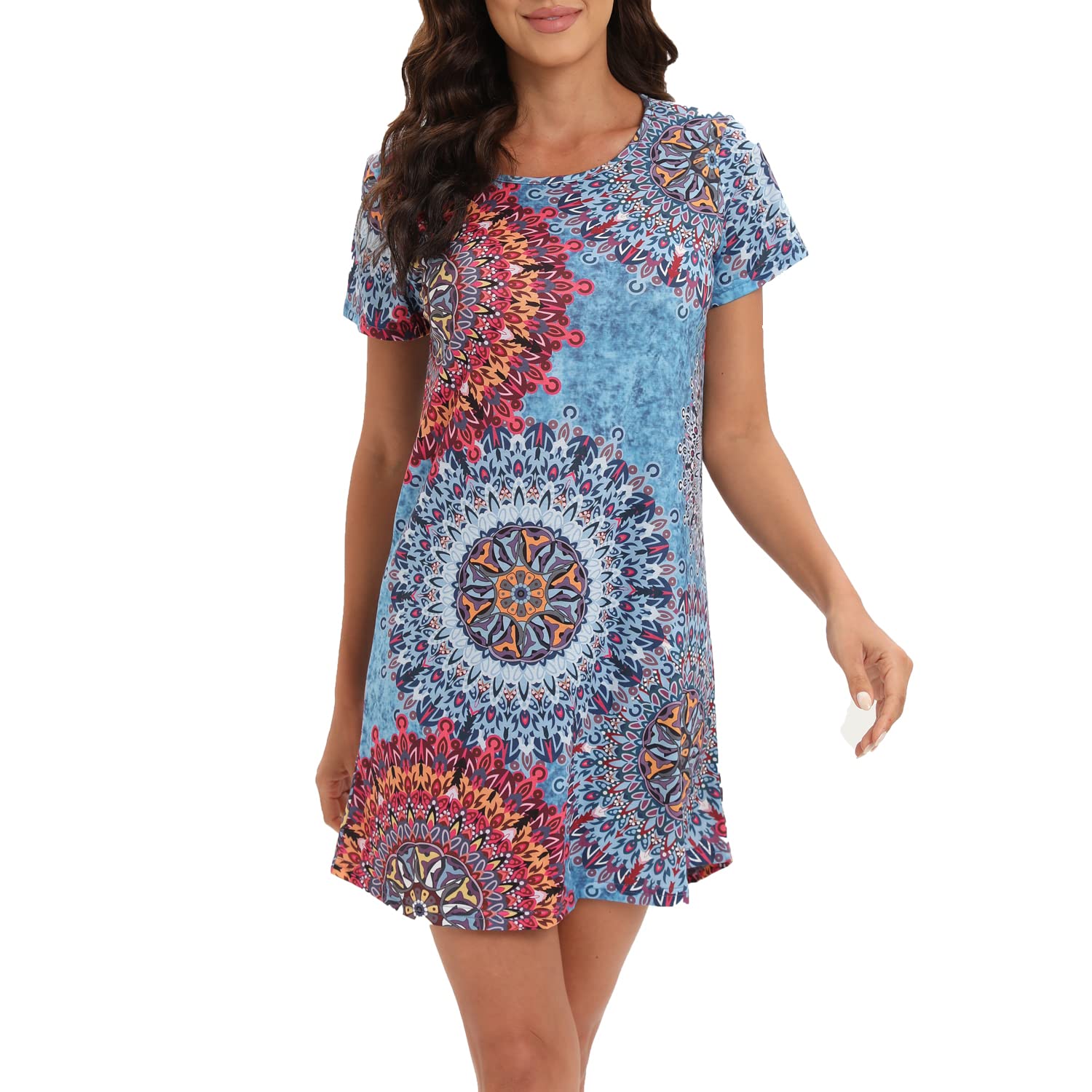 MAGIC ARMOR Camisón de manga corta para mujer, camisón de dormir negligees, camiseta de dormir camiseta S-XXL