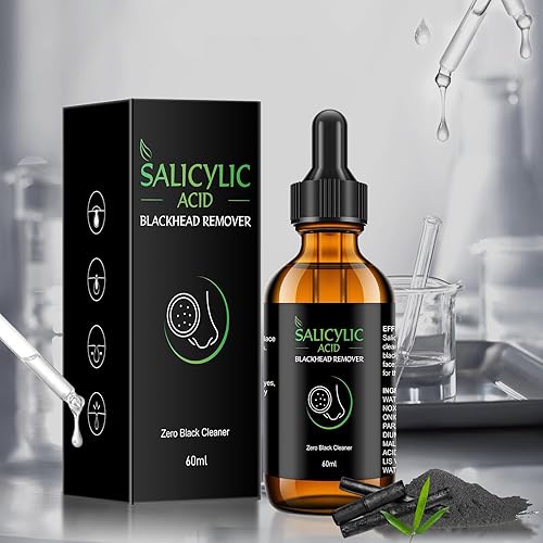 Miniatura 7 de Suero de ácido salicílico, esencia removedor de puntos negros de 2.3 fl oz y 25 tiras de poros de nariz, suciedad de limpieza profunda, poros,