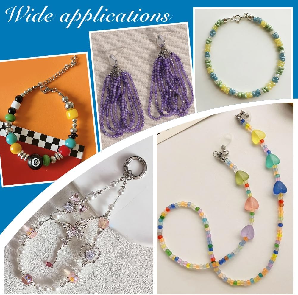 PH PandaHall 600pcs 304 Stainless Steel Bead Tips, Knot Covers Clamshell Crimp Bead Covers Endcaps Fold-over Bead Covers Open Bead Tips for DIY Earrings Bracelet Necklace Keychain Jewelry Craft Making - Image 6