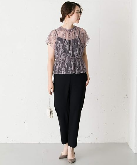 Amazon Co Jp アーバンリサーチ ロッソ ワンピース ドレス Kaene レース キャミ All In One レディース Purple Bk Free 服 ファッション小物