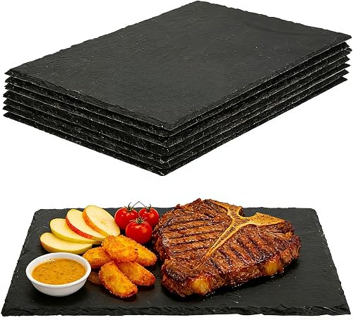8-Pack Black Slate Cheese Boards, 12 x 8 in.