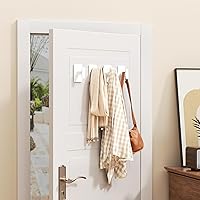 Vista 6 de pickpiff Adhesive Towel Hooks for Bathroom: 20LB Extra Strong Wall Hanger for Shower Kitchen RV Dorm Apartment, White 4 Pack