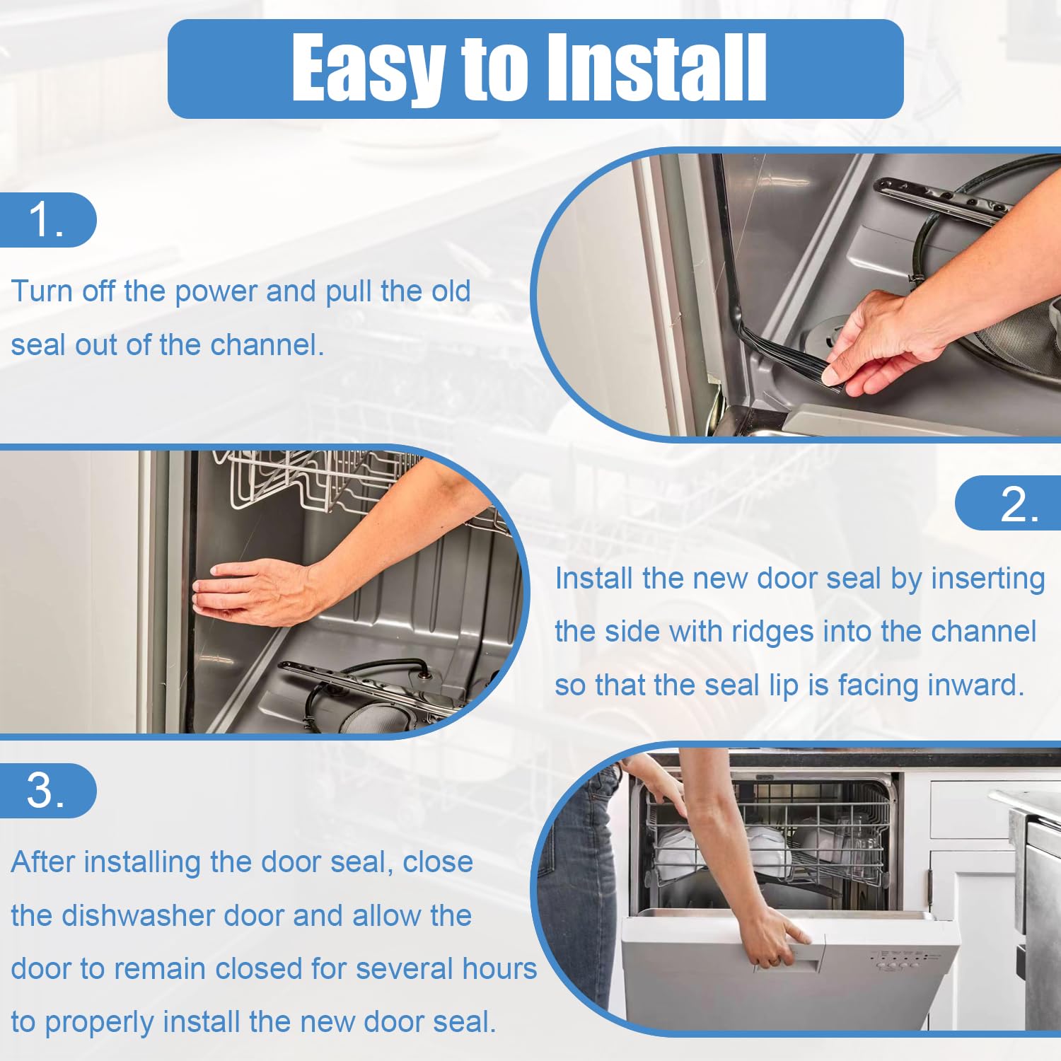 Amazon.com: W11196317 Dishwasher Door Seal Fits Whirlpool Kenmore