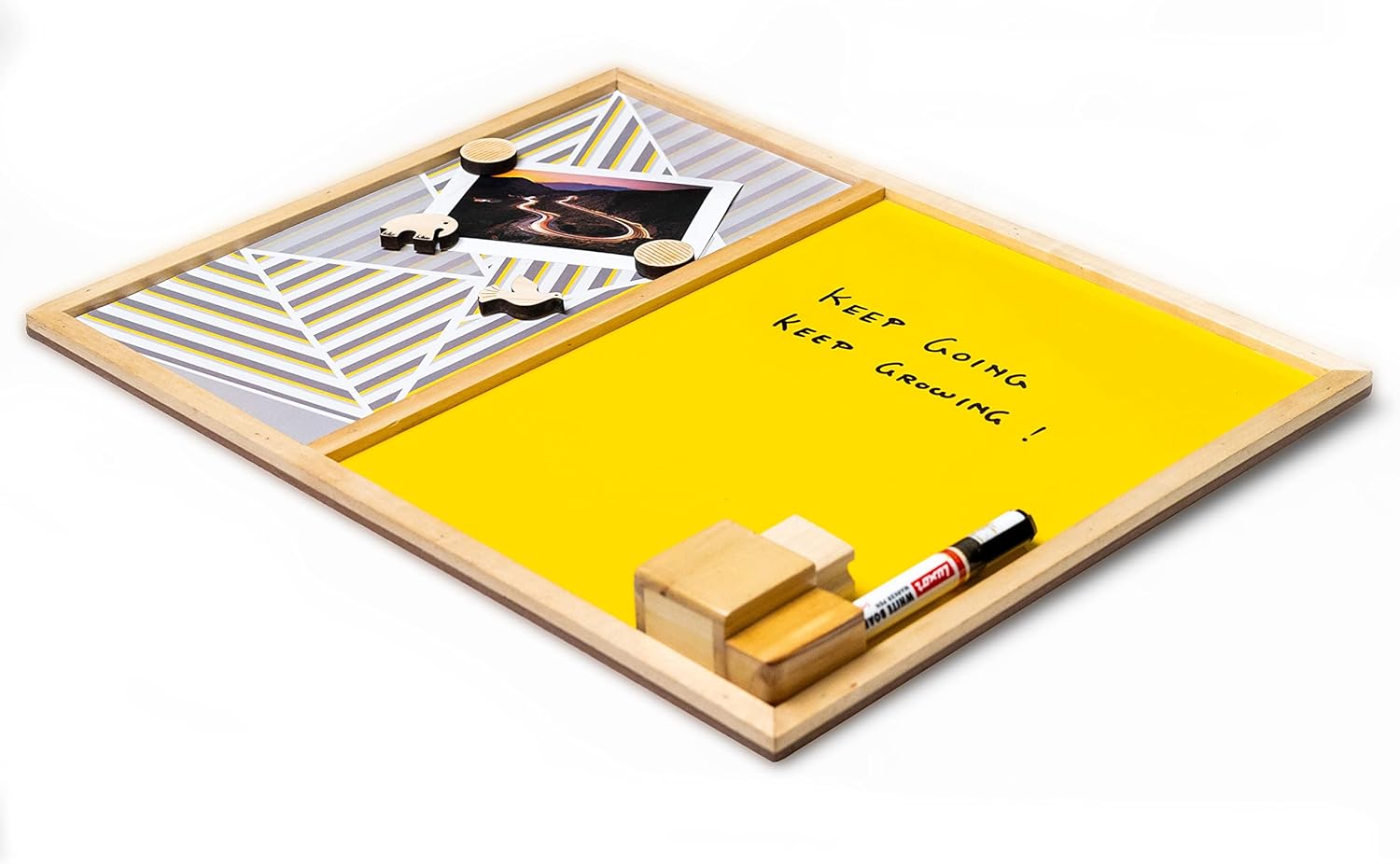 IVEI Combination Board with Magnet Board &Yellow Writing Board - Yellow- Innovative Organizer for Kids and Adults with Magnets to Do Boards – Best Gift for Home, Office, School